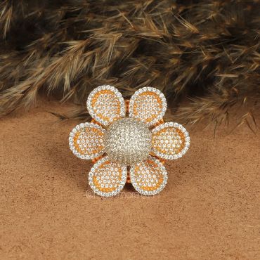 Dome Style Stylish Flower Ring For Women